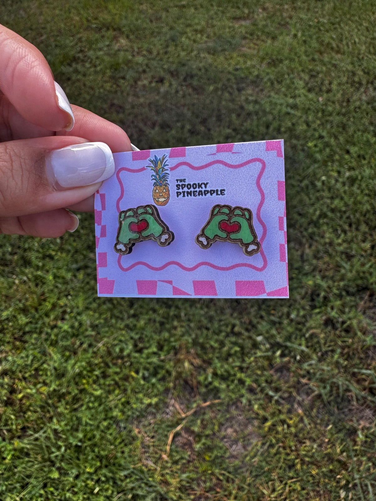 Zombie Hand Earrings | Spooky Cute Jewelry | Hand Painted Halloween Earrings | Horror Gift