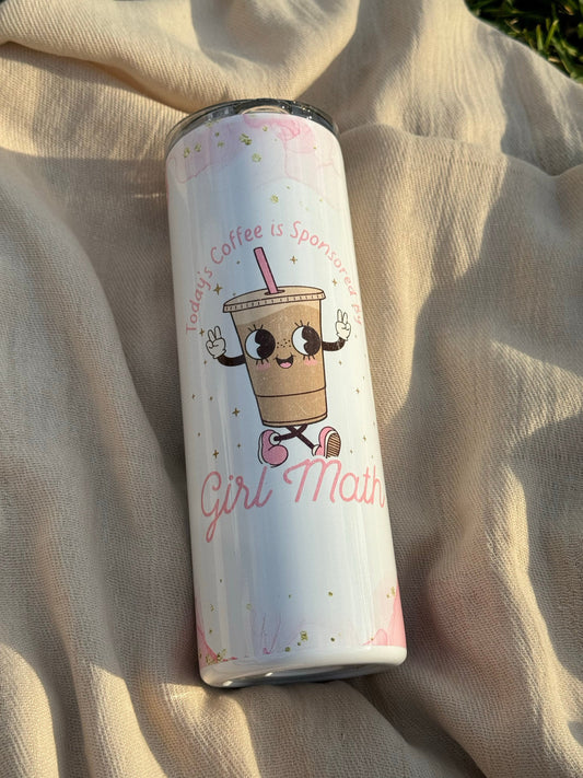Girl Math | Iced Coffee Girly | Pink Tumbler