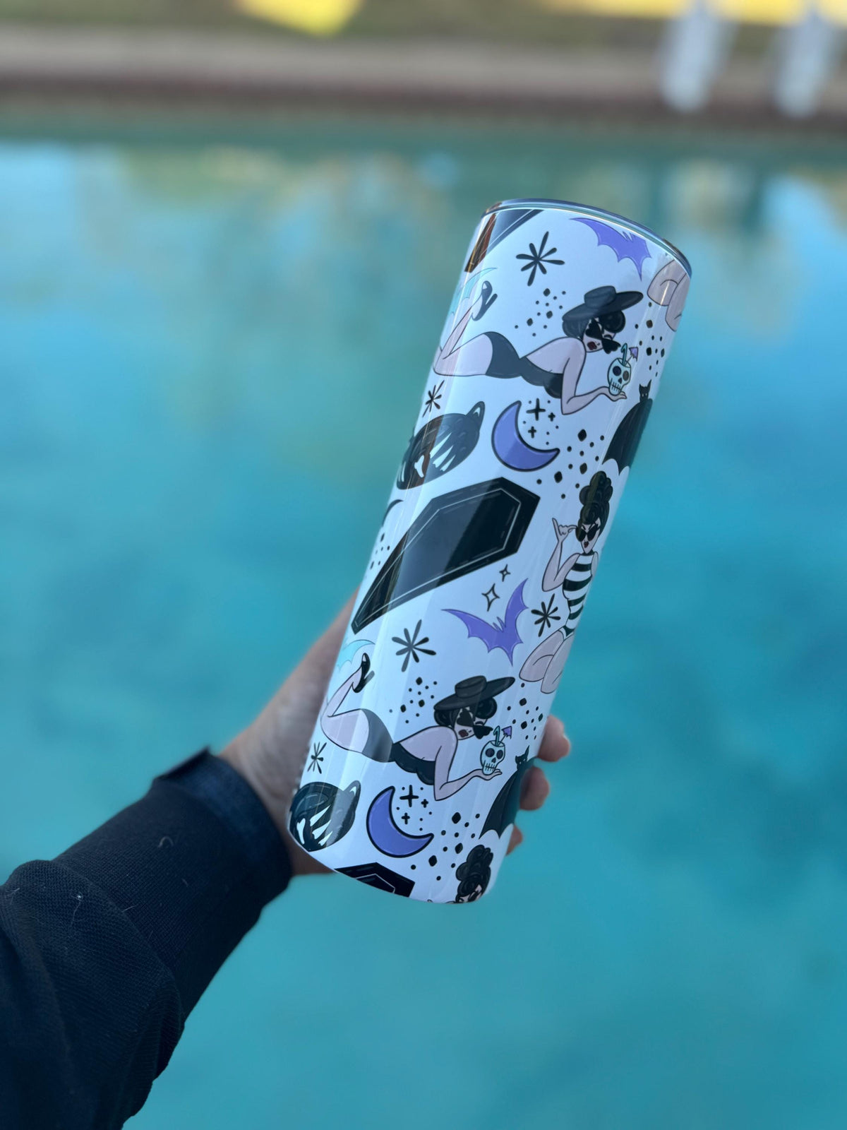 Gothic Pin-Up Tumbler | 20 oz Stainless Steel for Dark Glam | Summer Aesthetic