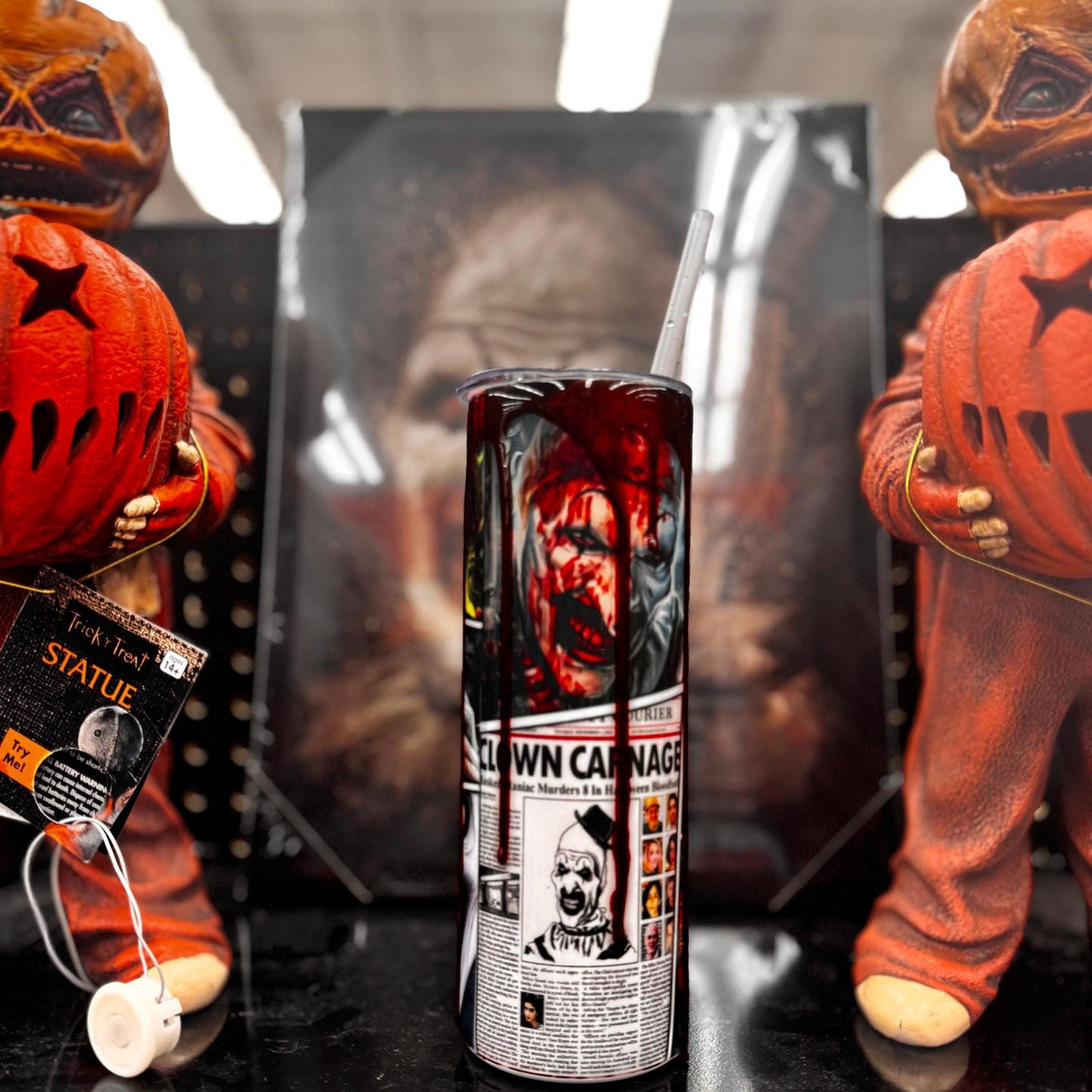 Terrifying Clown Horror Tumbler – 3D Blood Drip Clown Cup | 20oz Stainless Steel Insulated Cup