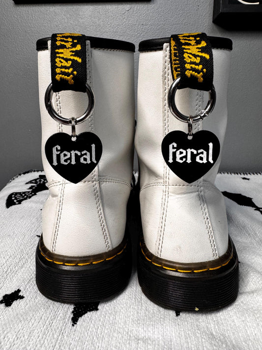 Feral Boot Tags | Laser Cut Heart Charms | Goth / Alternative Dr. Martens Accessories