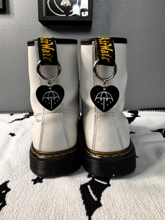 Customizable Boot Tags | Laser Cut Heart Charms | Goth / Alternative Dr. Martens Accessories